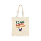 Peace, Love & Chickens Tote Bag