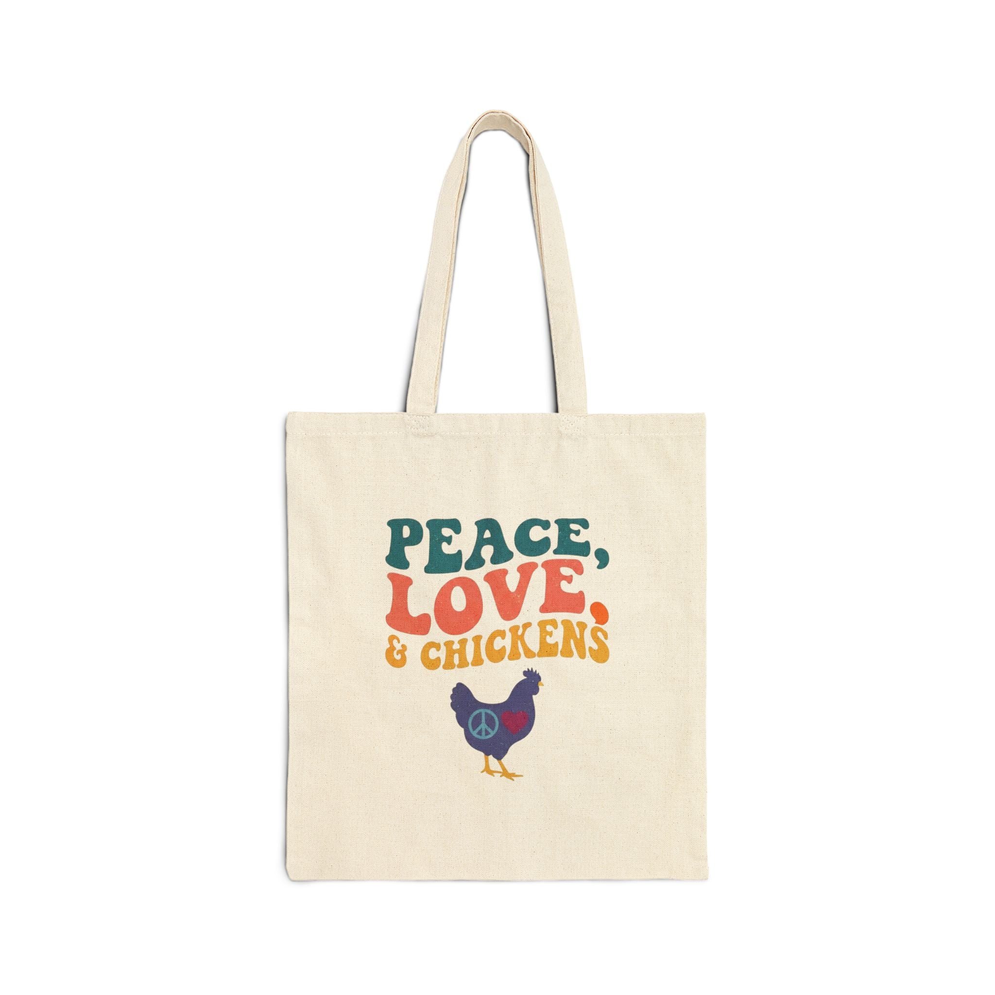 Peace, Love & Chickens Tote Bag