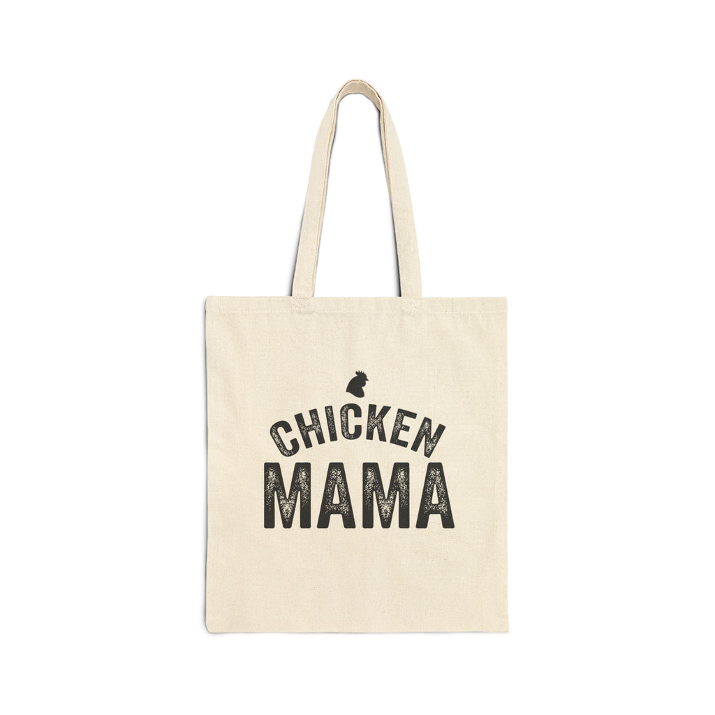 Chicken Mama Cotton Canvas Tote Bag — Farmhouse Chick Lover Market Bag