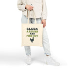Canvas Tote — "Cluck Around and Find Out" Chicken Humor Grocery Bag