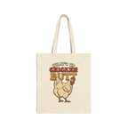 "What's Up Chicken Butt" Funny Retro Chicken Canvas Tote